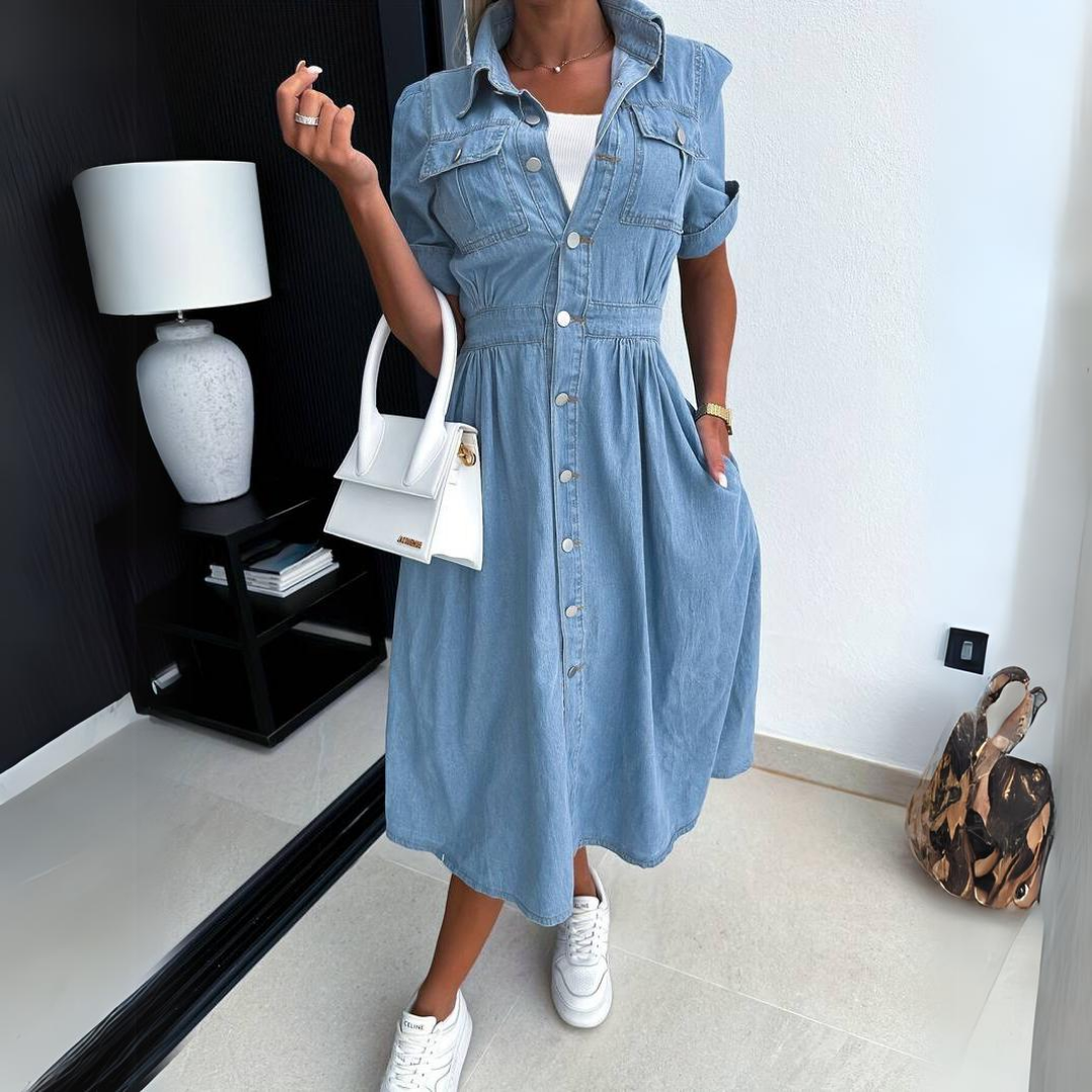 TAMSIN | DENIM MIDI DRESS