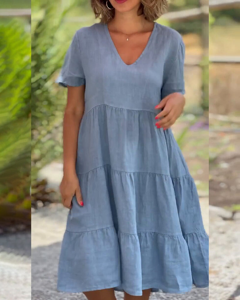 EVIE | DRESS IN COTTON AND LINEN