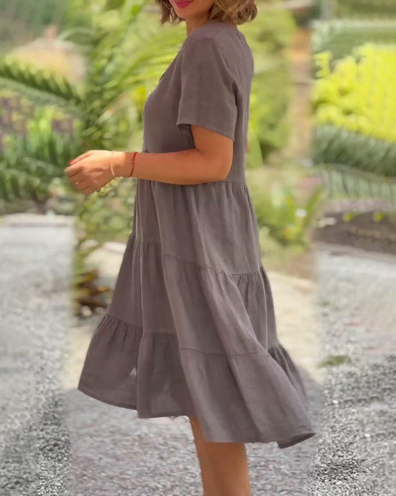 EVIE | DRESS IN COTTON AND LINEN