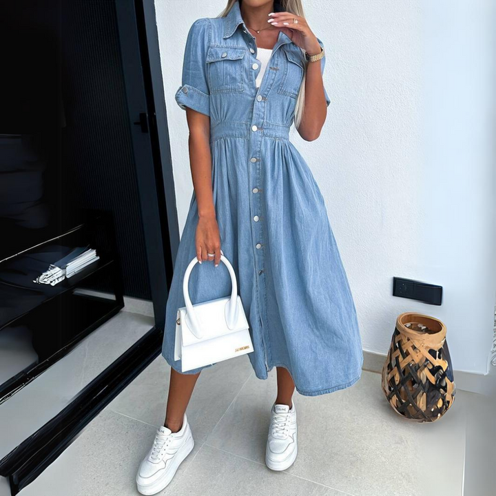 TAMSIN | DENIM MIDI DRESS