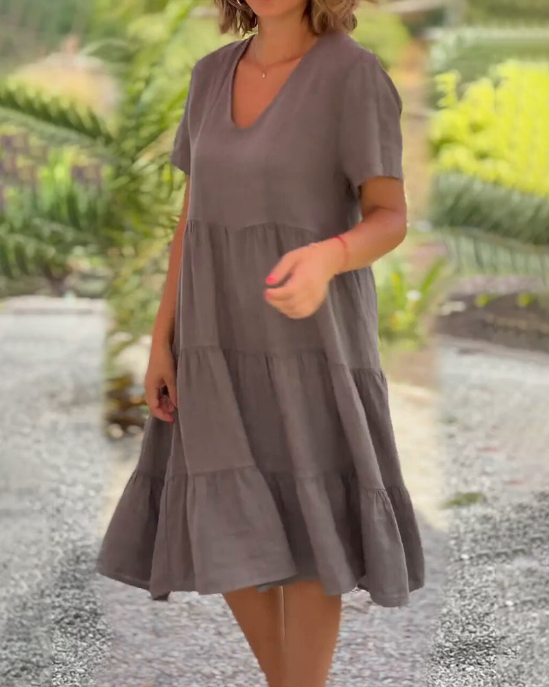 EVIE | DRESS IN COTTON AND LINEN