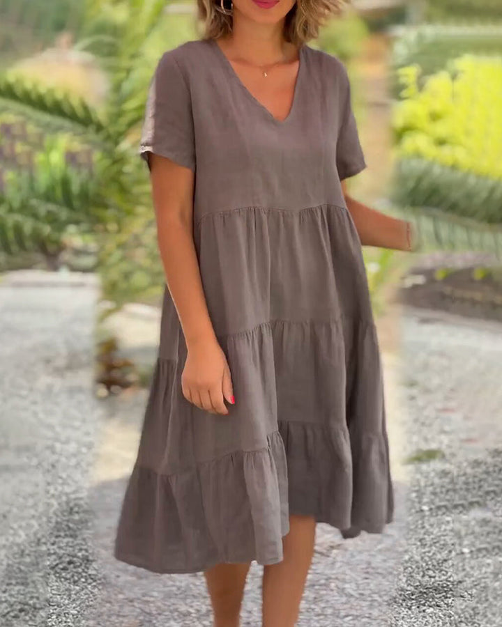 EVIE | DRESS IN COTTON AND LINEN