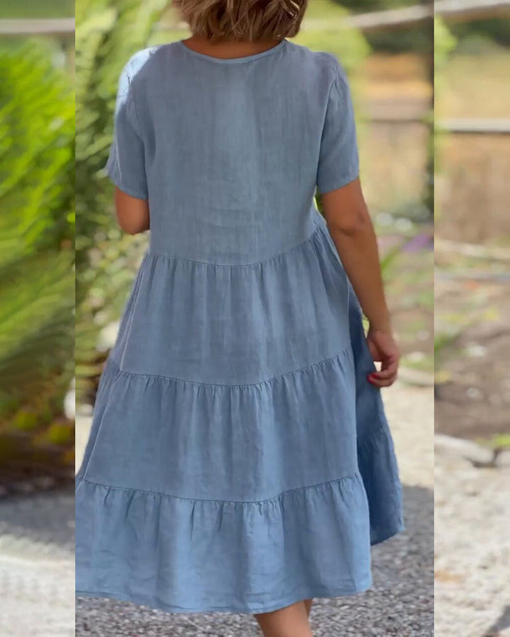 EVIE | DRESS IN COTTON AND LINEN