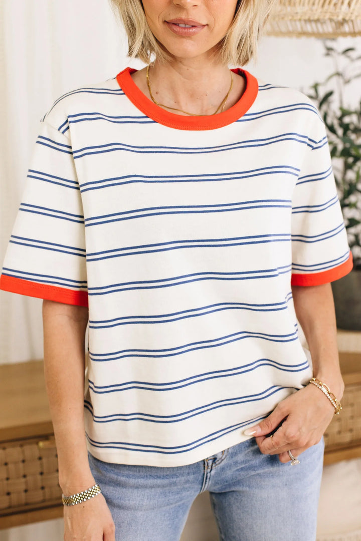 AVA | ELEGANT STRIPED BLOUSE