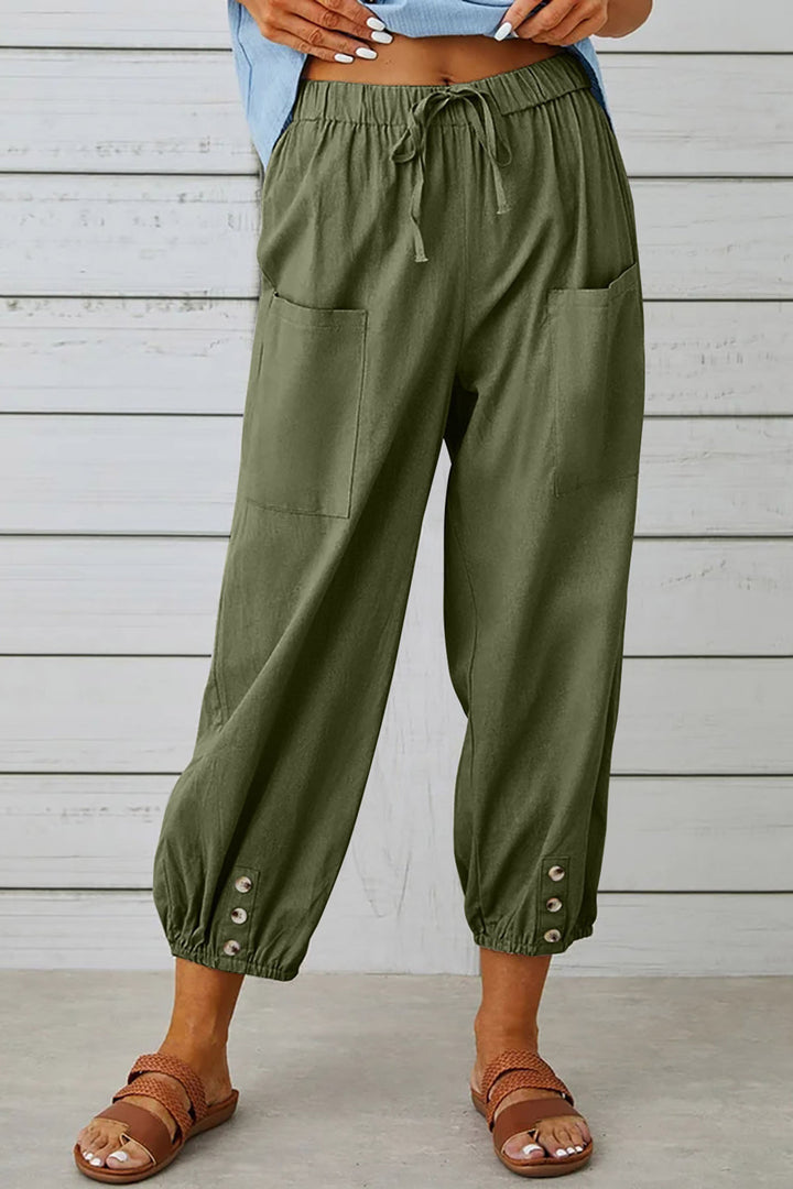 EVELYN | LOOSE HIGH-WAISTED COTTON AND LINEN PANTS