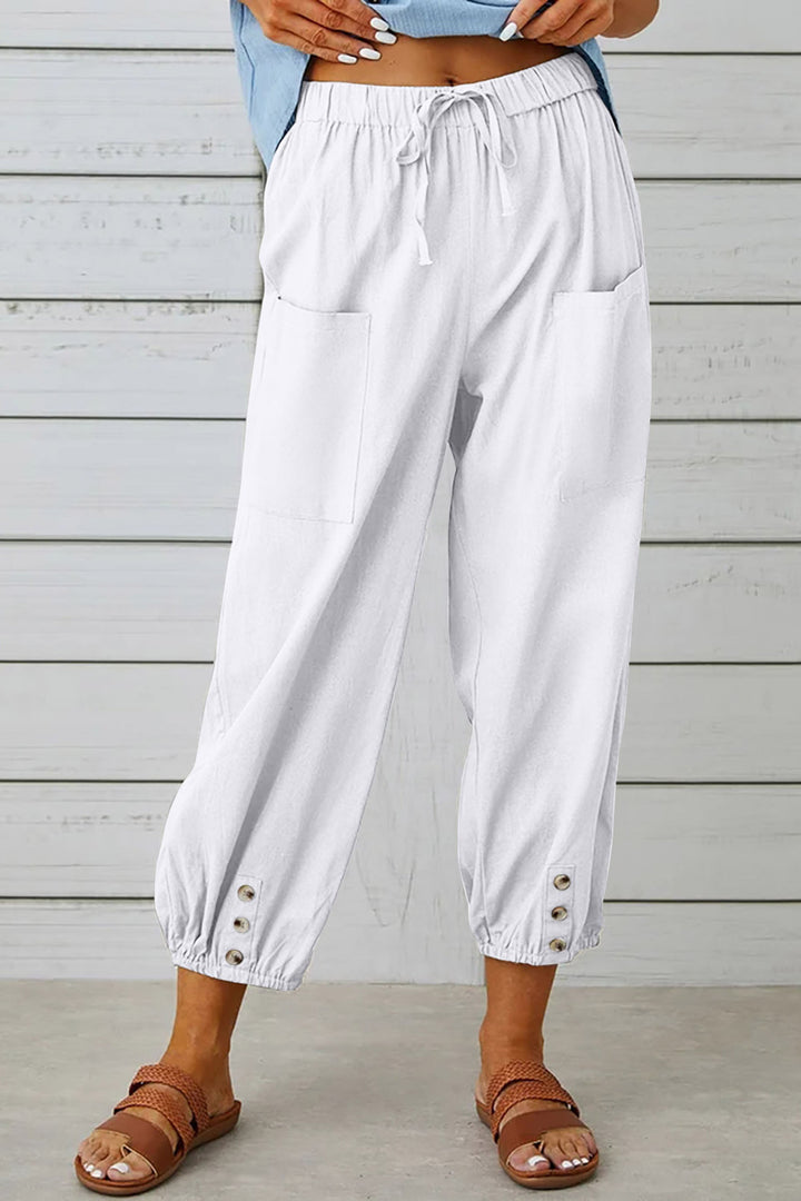 EVELYN | LOOSE HIGH-WAISTED COTTON AND LINEN PANTS