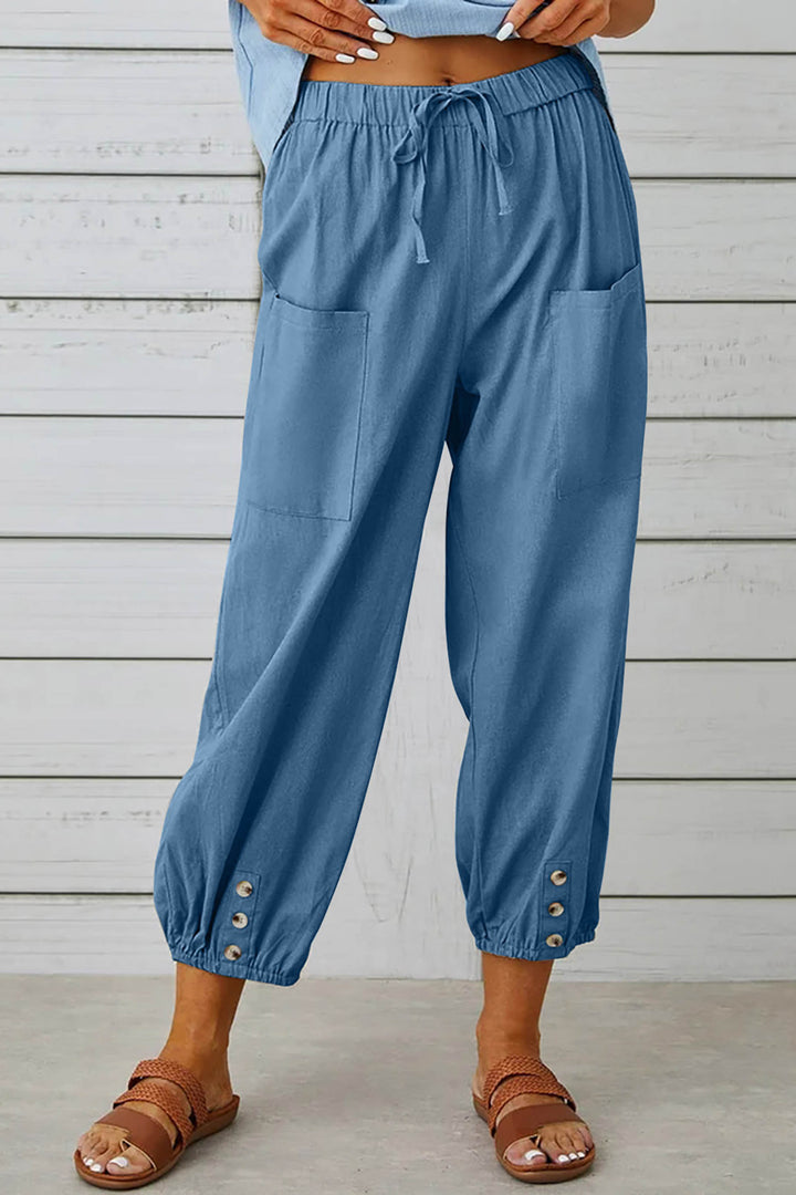 EVELYN | LOOSE HIGH-WAISTED COTTON AND LINEN PANTS