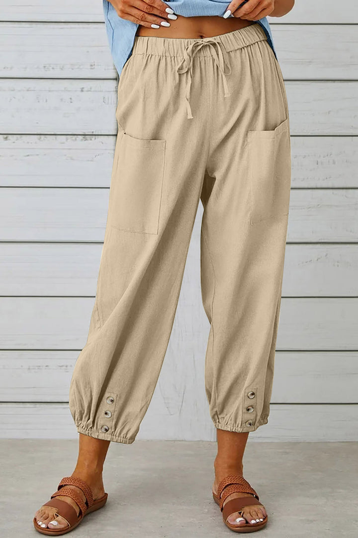 EVELYN | LOOSE HIGH-WAISTED COTTON AND LINEN PANTS