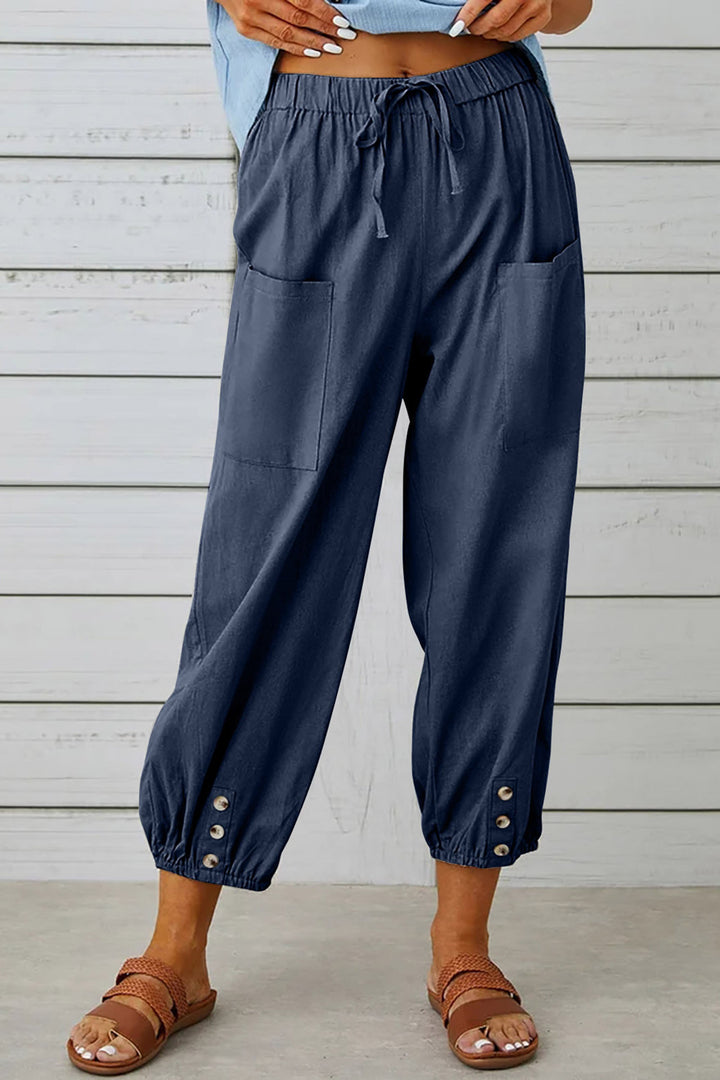 EVELYN | LOOSE HIGH-WAISTED COTTON AND LINEN PANTS