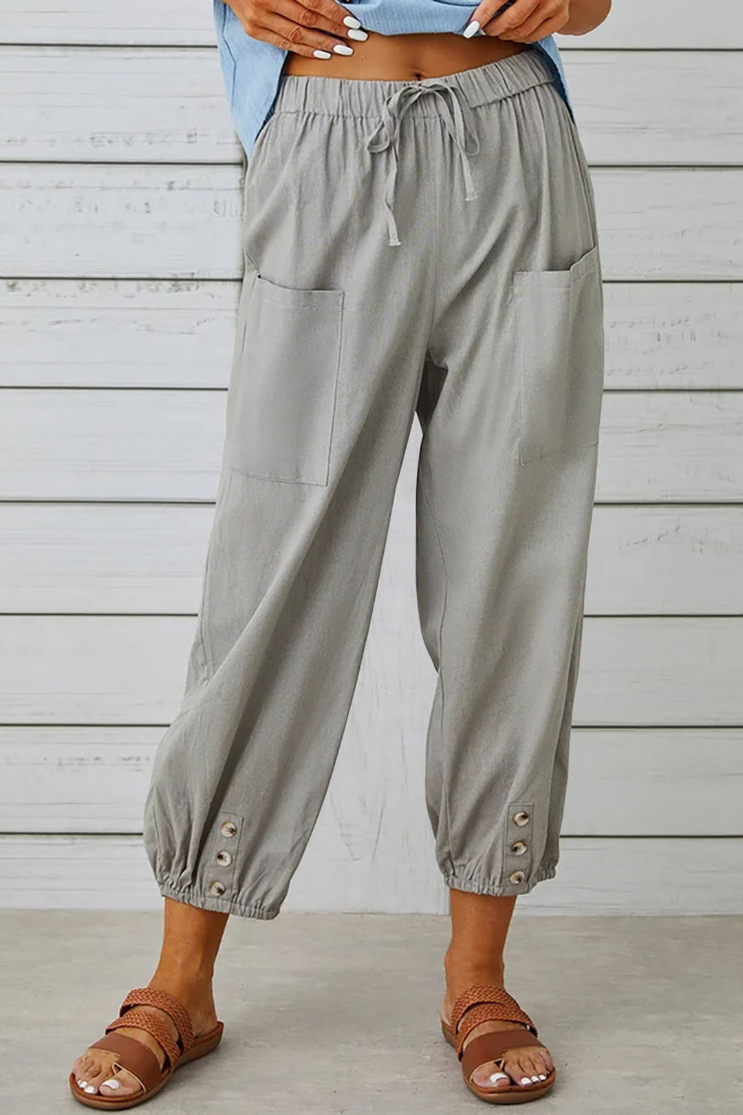 EVELYN | LOOSE HIGH-WAISTED COTTON AND LINEN PANTS