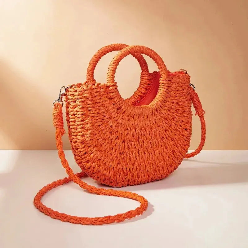 ORLA | WOVEN HALF-MOON BEACH BAG