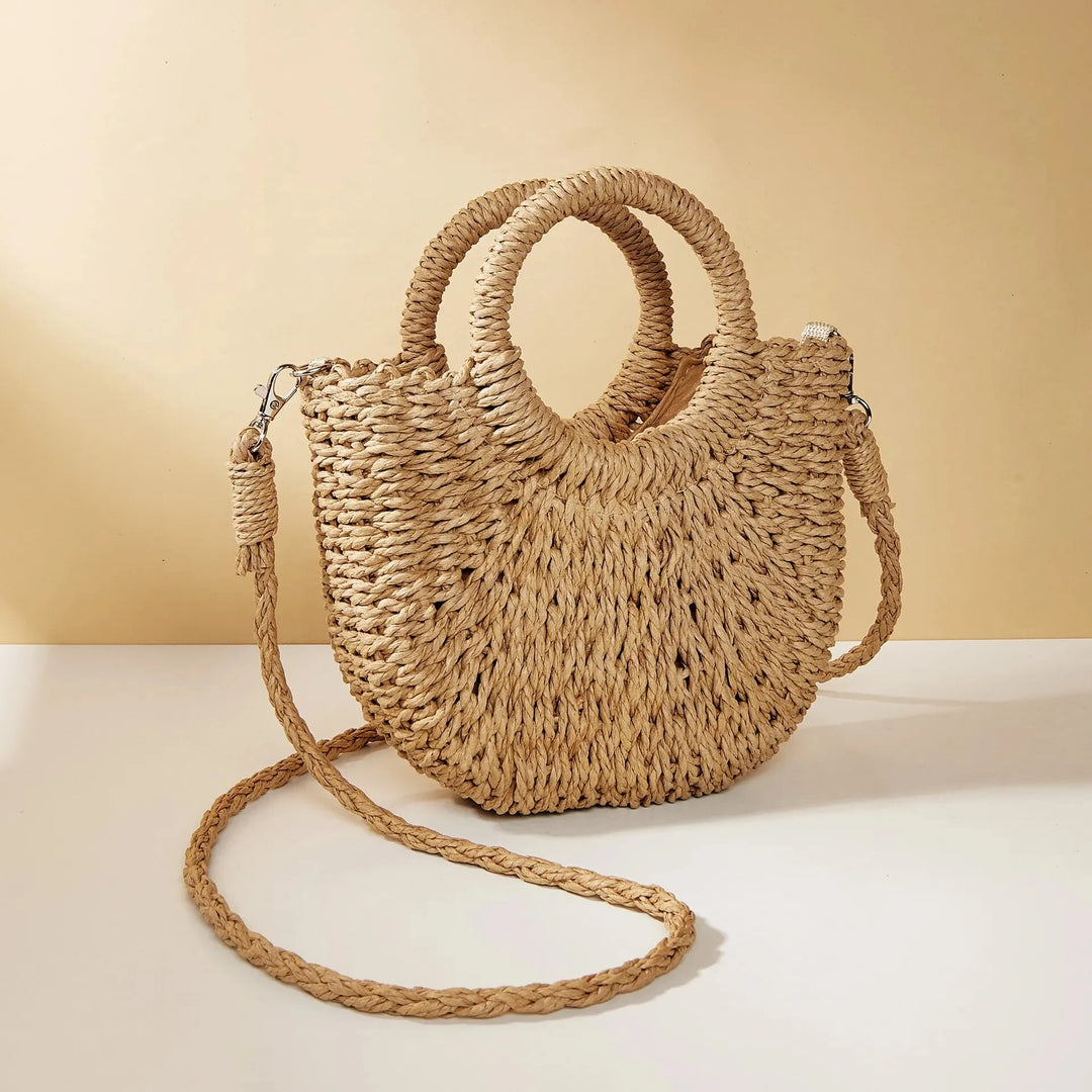 ORLA | WOVEN HALF-MOON BEACH BAG