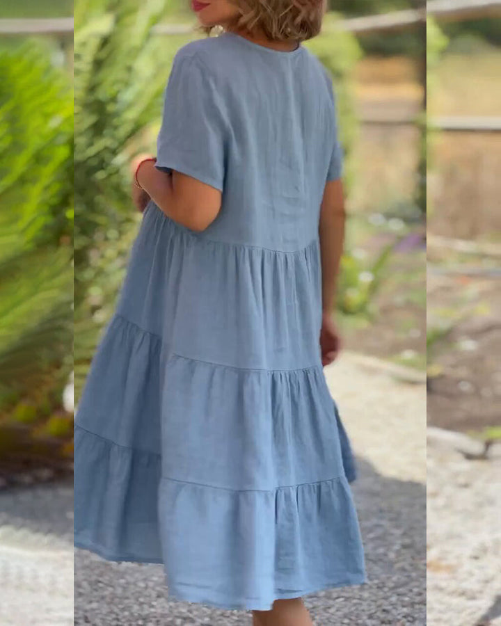 EVIE | DRESS IN COTTON AND LINEN