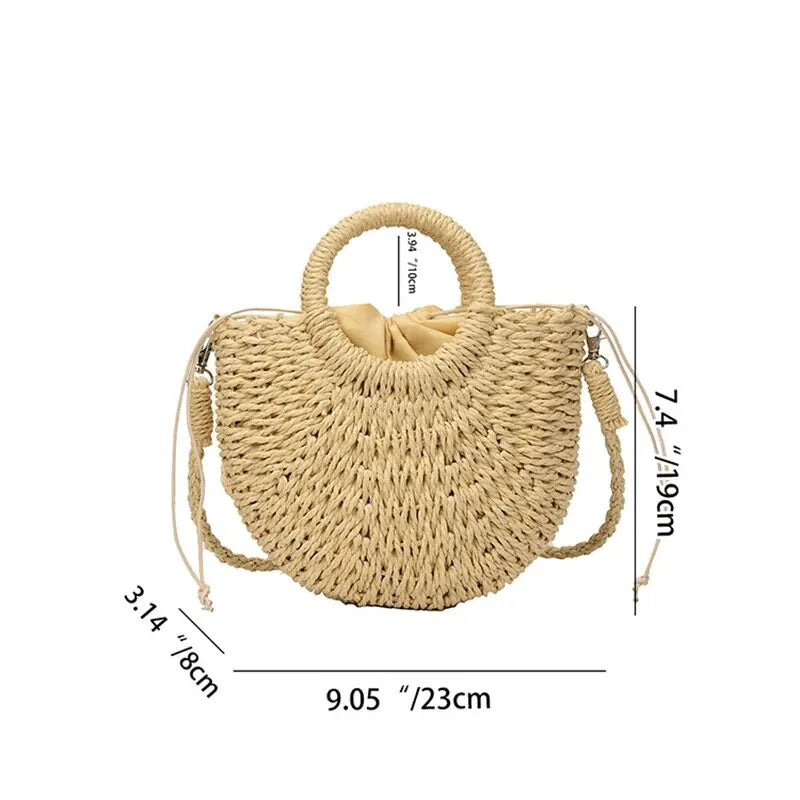 ORLA | WOVEN HALF-MOON BEACH BAG